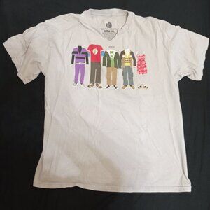 The Big Bang Theory Shirt Men XL Gray Ripple Junction Crew Neck Short Sleeve